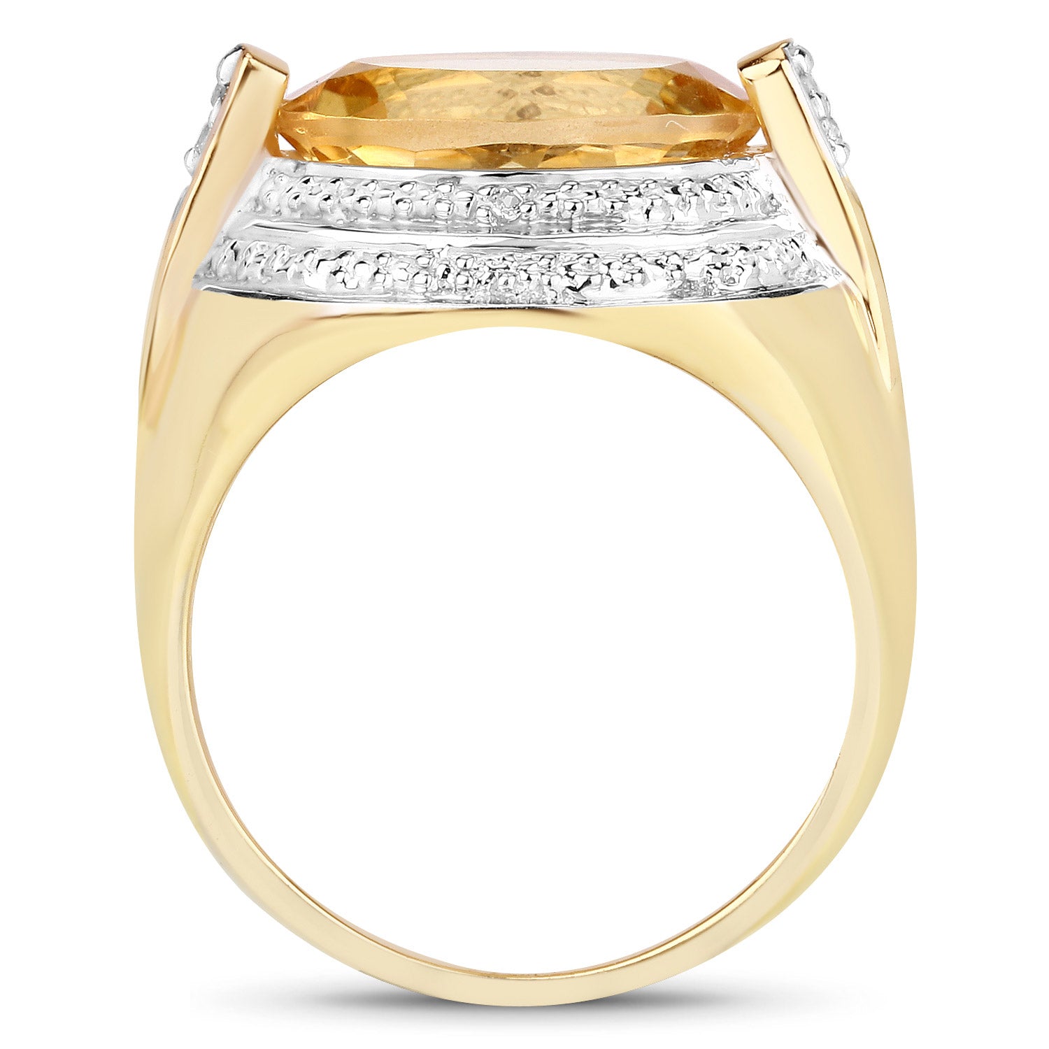 4.56 Carat Genuine Citrine and White Diamond .925 Sterling Silver Ring by Bids.com