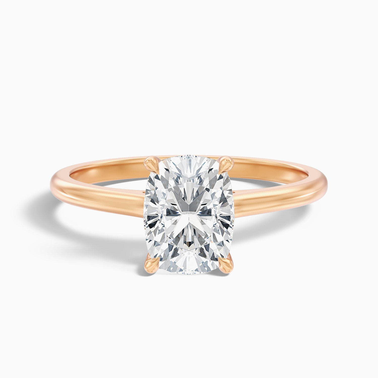 Inaya 2.5 Carat Elongated Cushion Cut Hidden Halo Pave Bridge Lab Grown Diamond Ring in 14k White Gold