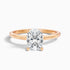 Inaya 1.5 Carat Elongated Cushion Cut Hidden Halo Pave Bridge Lab Grown Diamond Ring in 10k Rose Gold  DestGlow