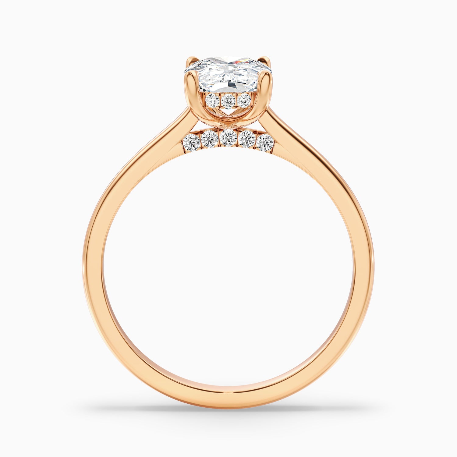 Inaya 5 Carat Elongated Cushion Cut Hidden Halo Pave Bridge Moissanite Diamond Ring in Platinum