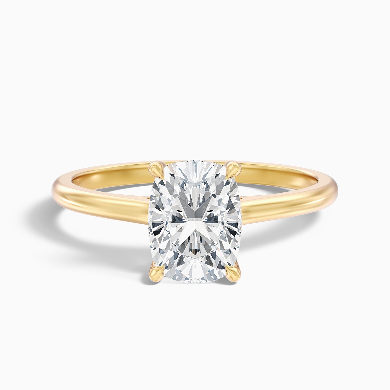 Inaya 1 Carat Elongated Cushion Cut Hidden Halo Pave Bridge Lab Grown Diamond Ring in 925 Sterling Silver