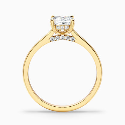 Inaya 3 Carat Elongated Cushion Cut Hidden Halo Pave Bridge Lab Grown Diamond Ring in 10k White Gold