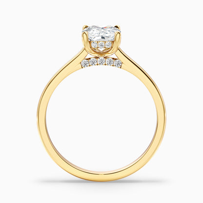 Inaya 1 Carat Elongated Cushion Cut Hidden Halo Pave Bridge Lab Grown Diamond Ring in 925 Sterling Silver