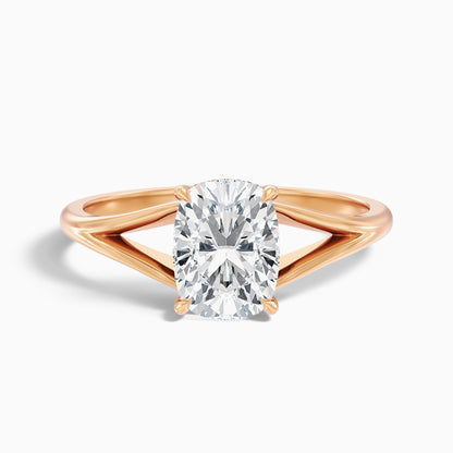 Maren 5.5 Carat Elongated Cushion Cut Split Shank Moissanite Diamond Ring in 10k Rose Gold