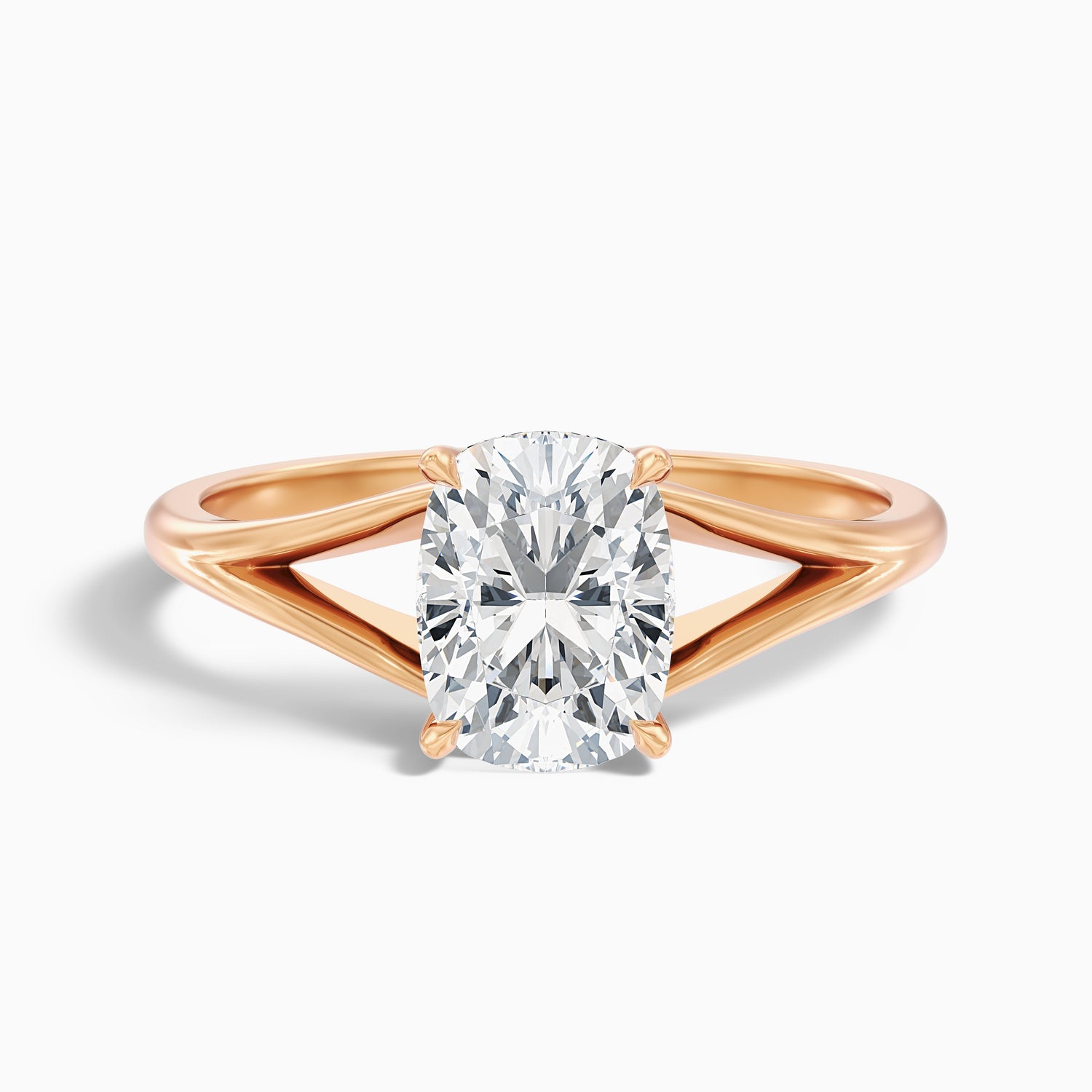 Maren 3 Carat Elongated Cushion Cut Split Shank Lab Grown Diamond Ring in 925 Sterling Silver