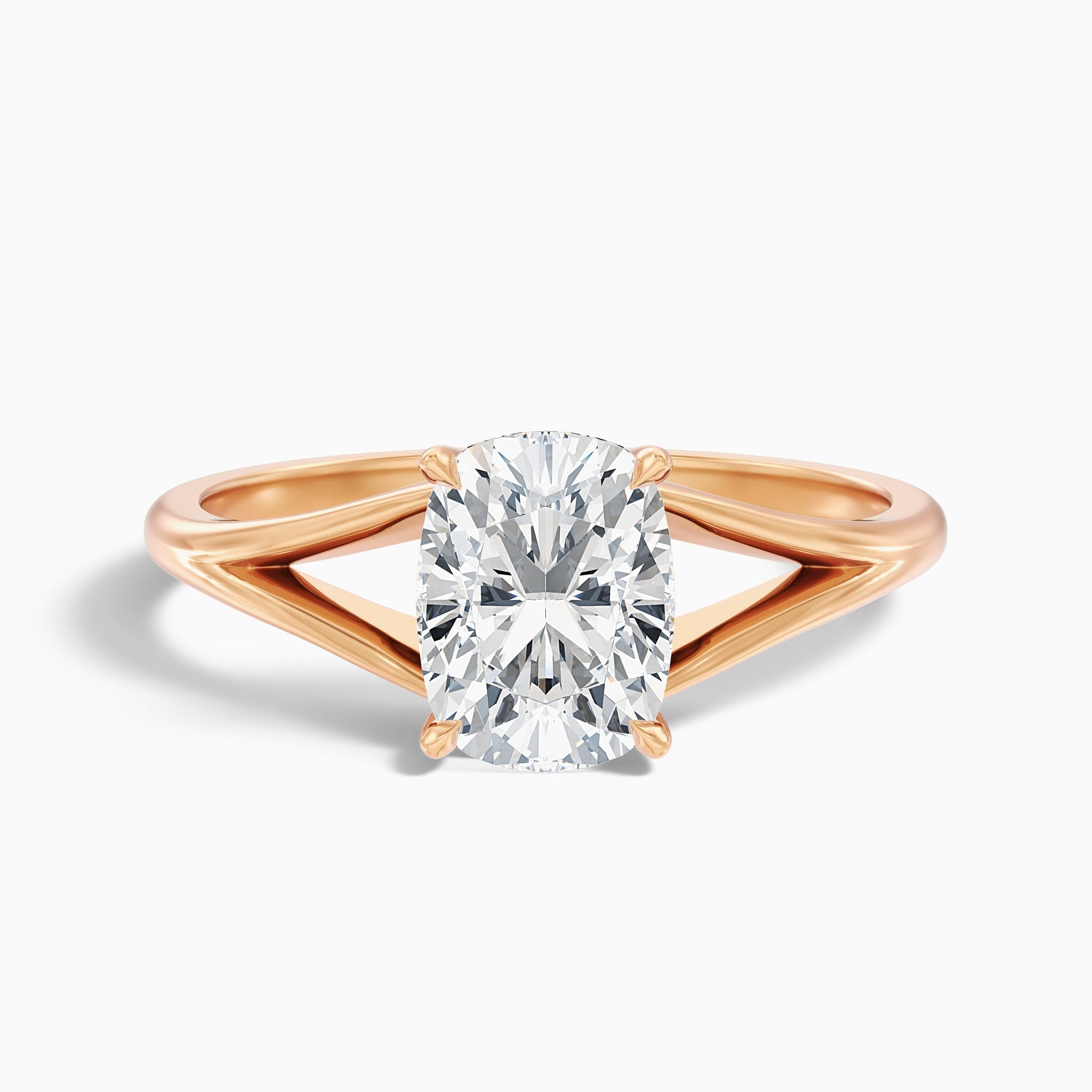 Maren 4.5 Carat Elongated Cushion Cut Split Shank Moissanite Diamond Ring in Platinum