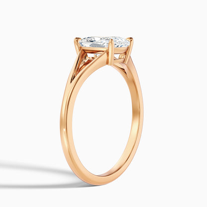 Maren 1 Carat Elongated Cushion Cut Split Shank Lab Grown Diamond Ring in 18k White Gold
