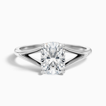 Maren 2 Carat Elongated Cushion Cut Split Shank Lab Grown Diamond Ring in 925 Sterling Silver