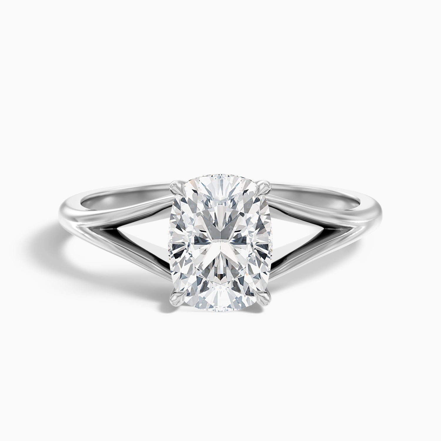 Maren 4 Carat Elongated Cushion Cut Split Shank Moissanite Diamond Ring in 14k Rose Gold
