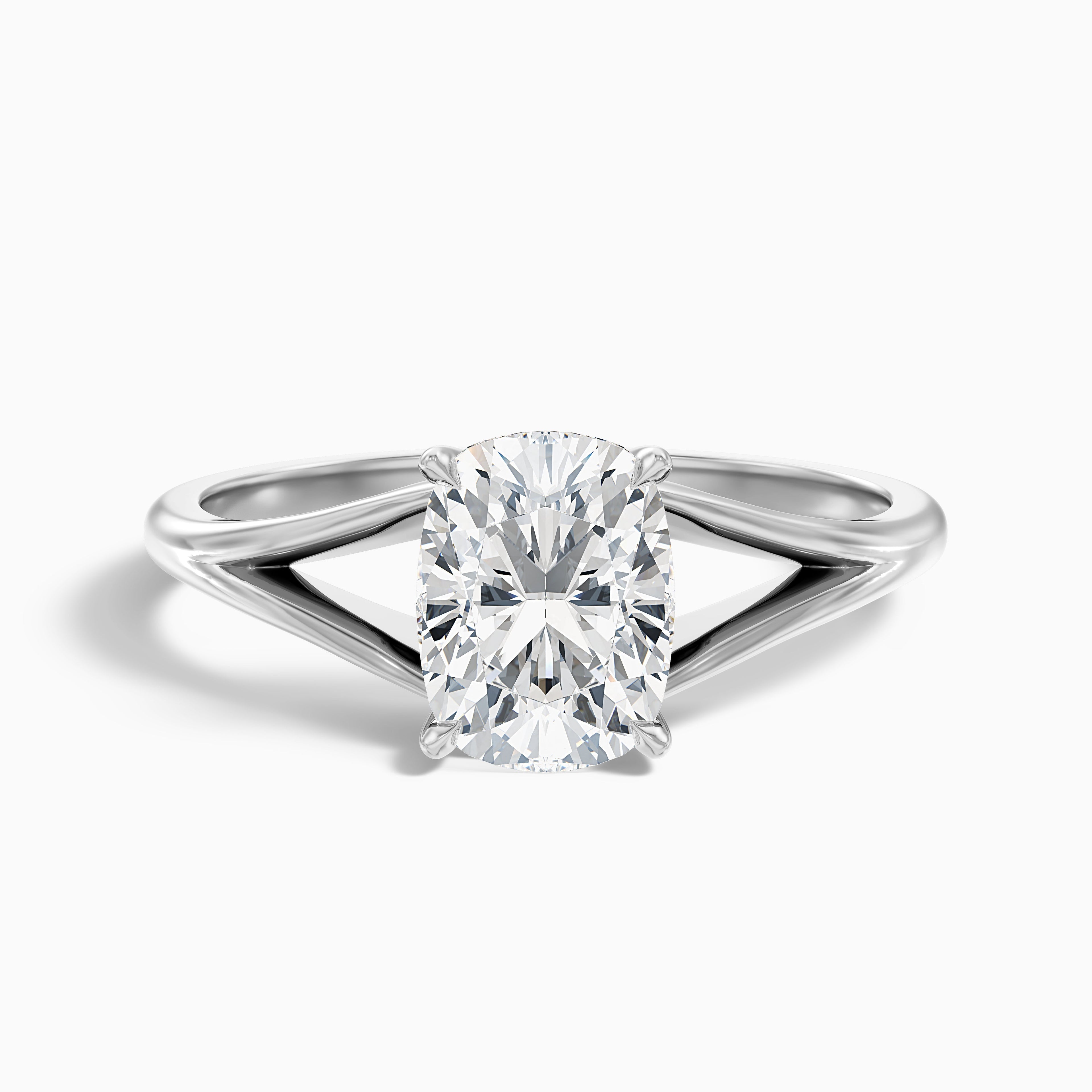 Maren 2 Carat Elongated Cushion Cut Split Shank Lab Grown Diamond Ring in 10k Rose Gold