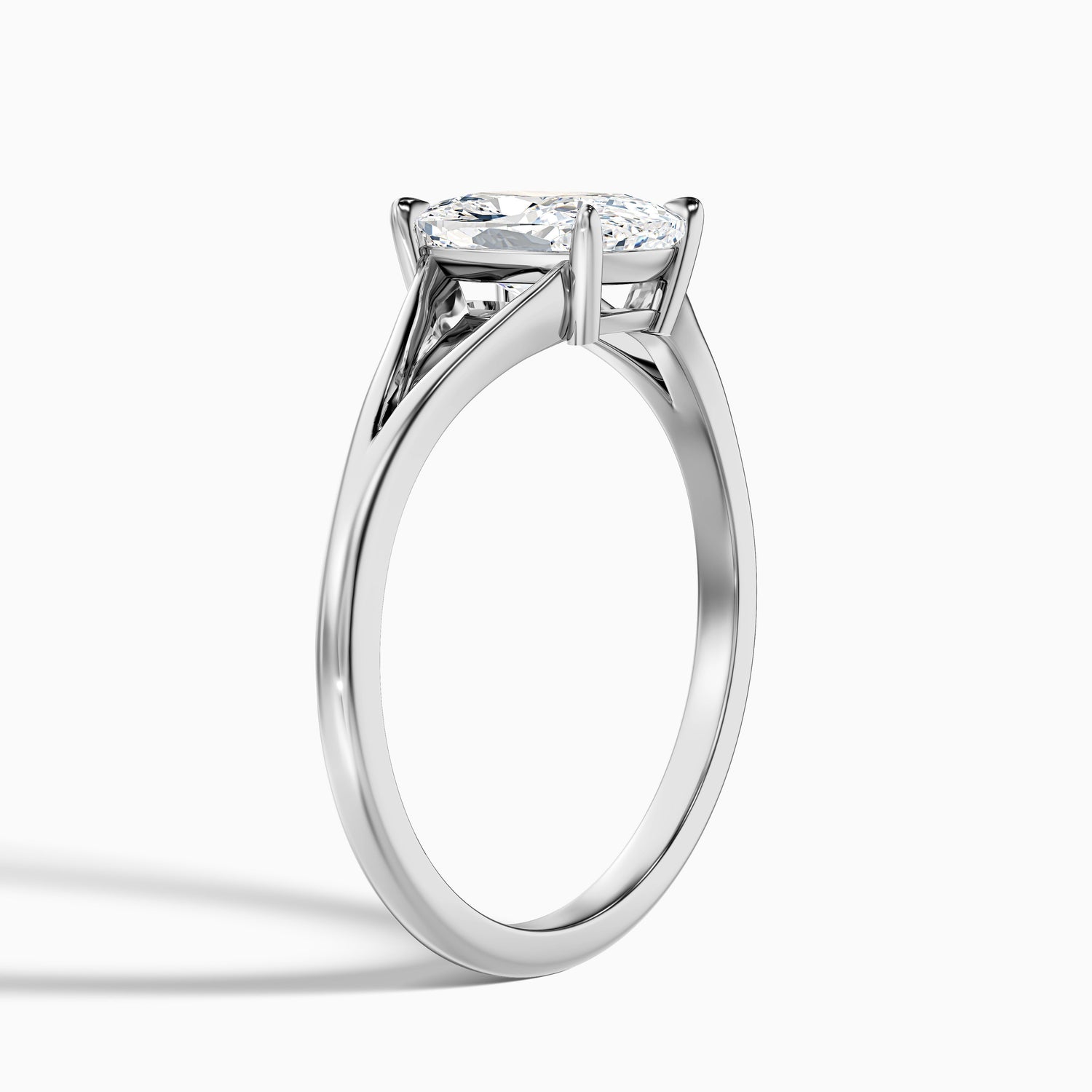 Maren 1.5 Carat Elongated Cushion Cut Split Shank Moissanite Diamond Ring in 10k White Gold