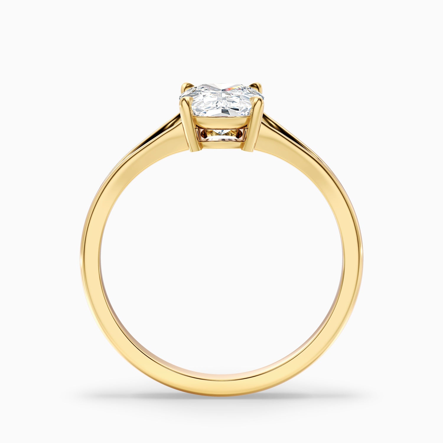Maren 1 Carat Elongated Cushion Cut Split Shank Moissanite Diamond Ring in 10k Yellow Gold