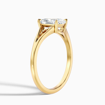 Maren 2 Carat Elongated Cushion Cut Split Shank Moissanite Diamond Ring in 14k Yellow Gold