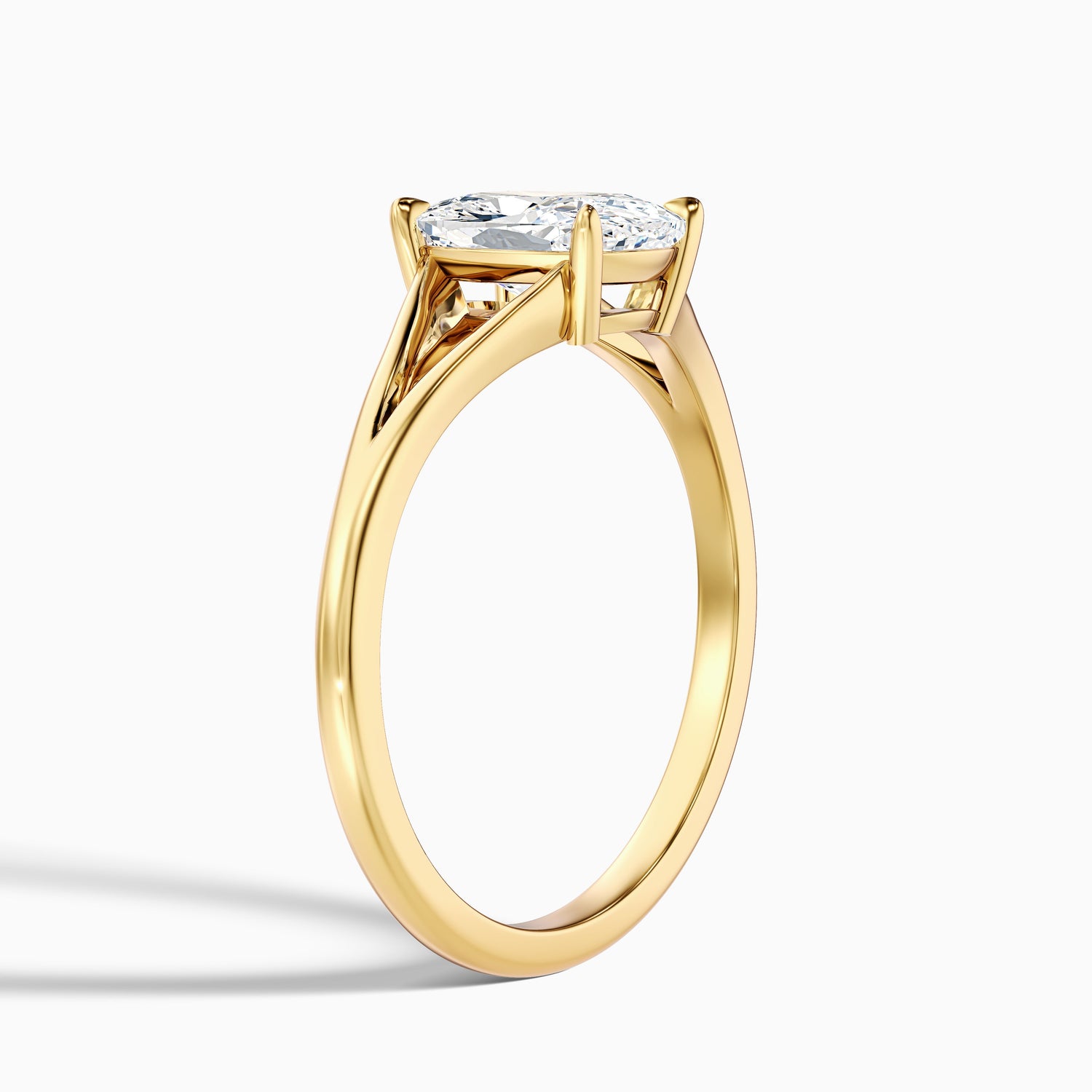 Maren 5.5 Carat Elongated Cushion Cut Split Shank Moissanite Diamond Ring in 18k Yellow Gold
