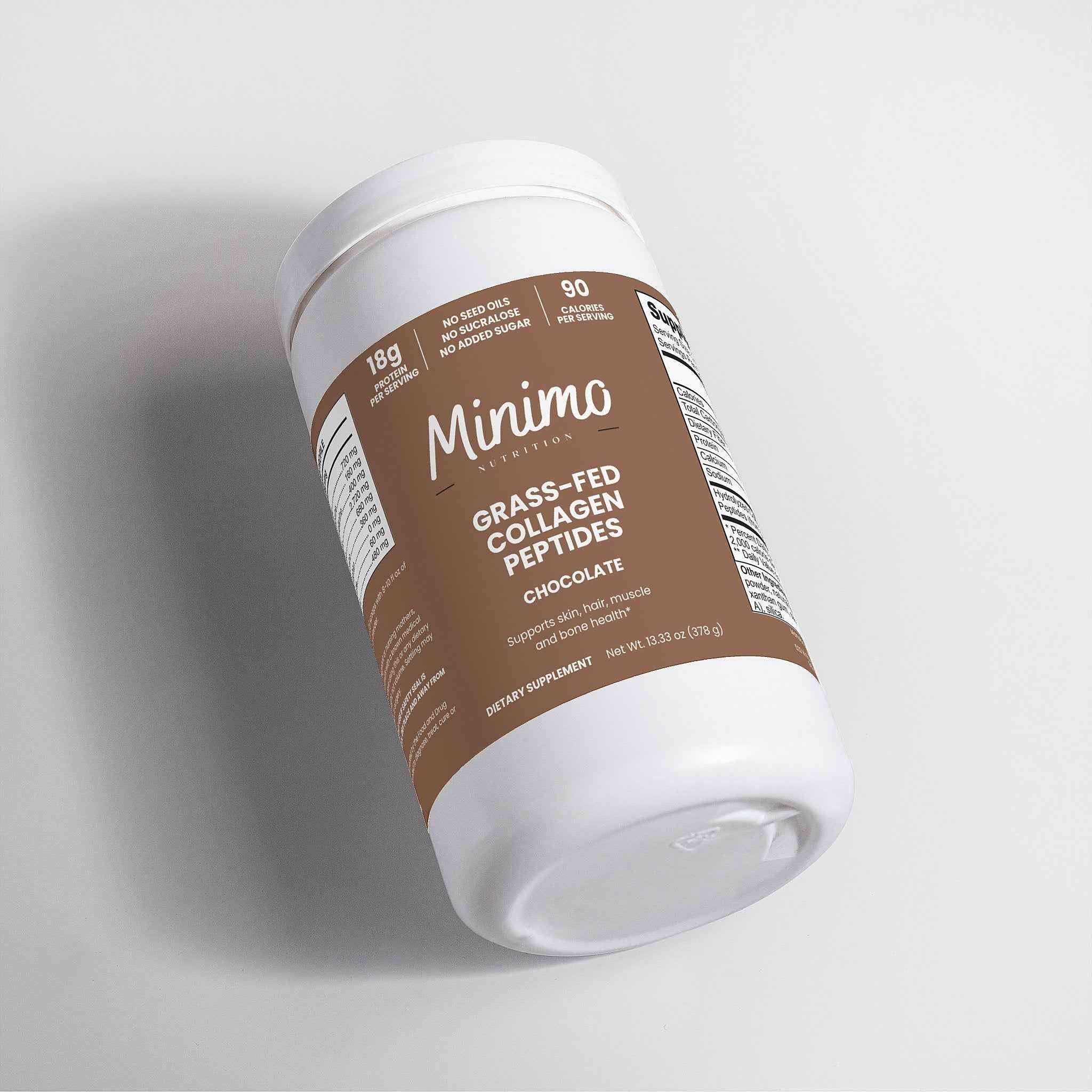 Grass-Fed Collagen Peptides Powder (Chocolate), 13.3 oz.