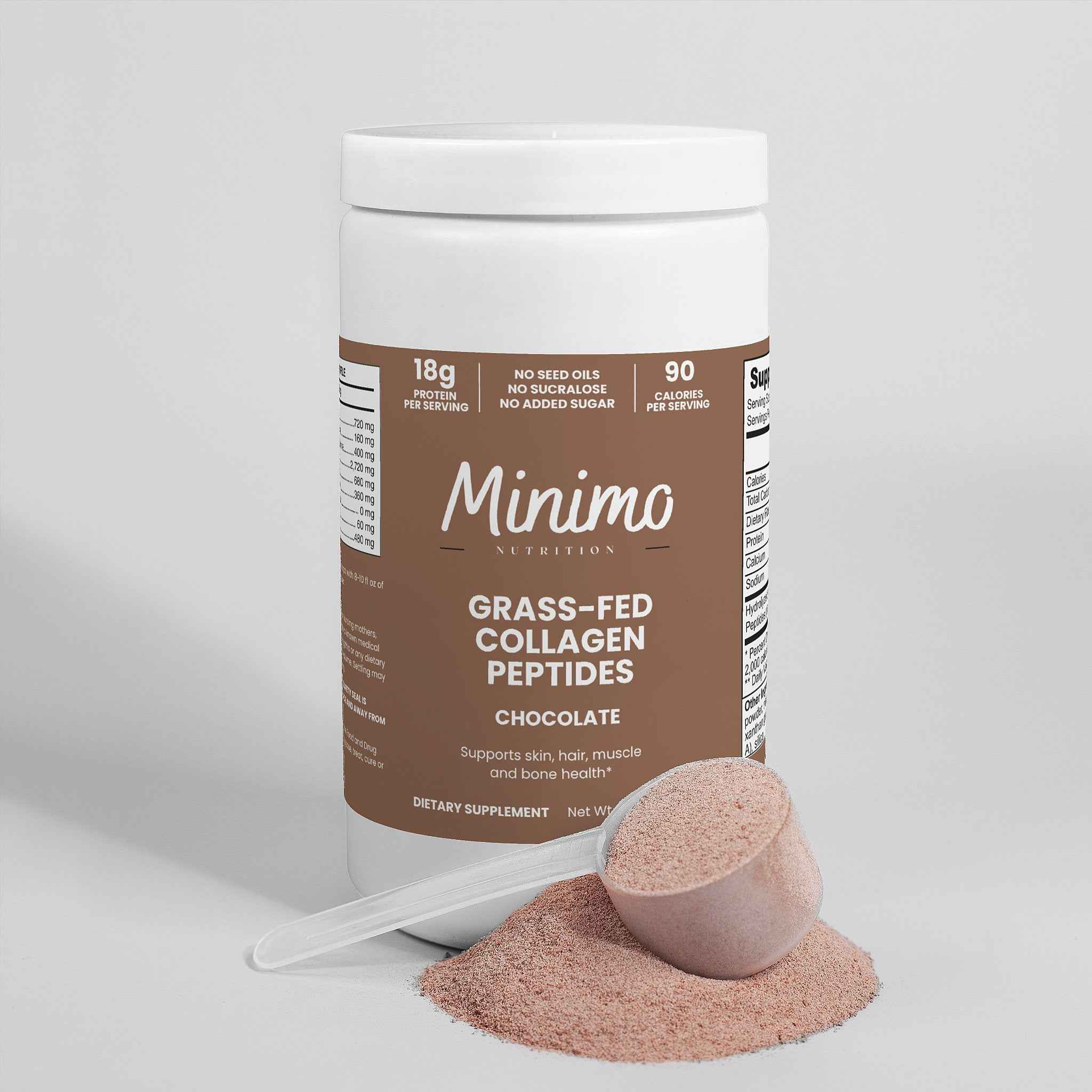 Grass-Fed Collagen Peptides Powder (Chocolate), 13.3 oz.