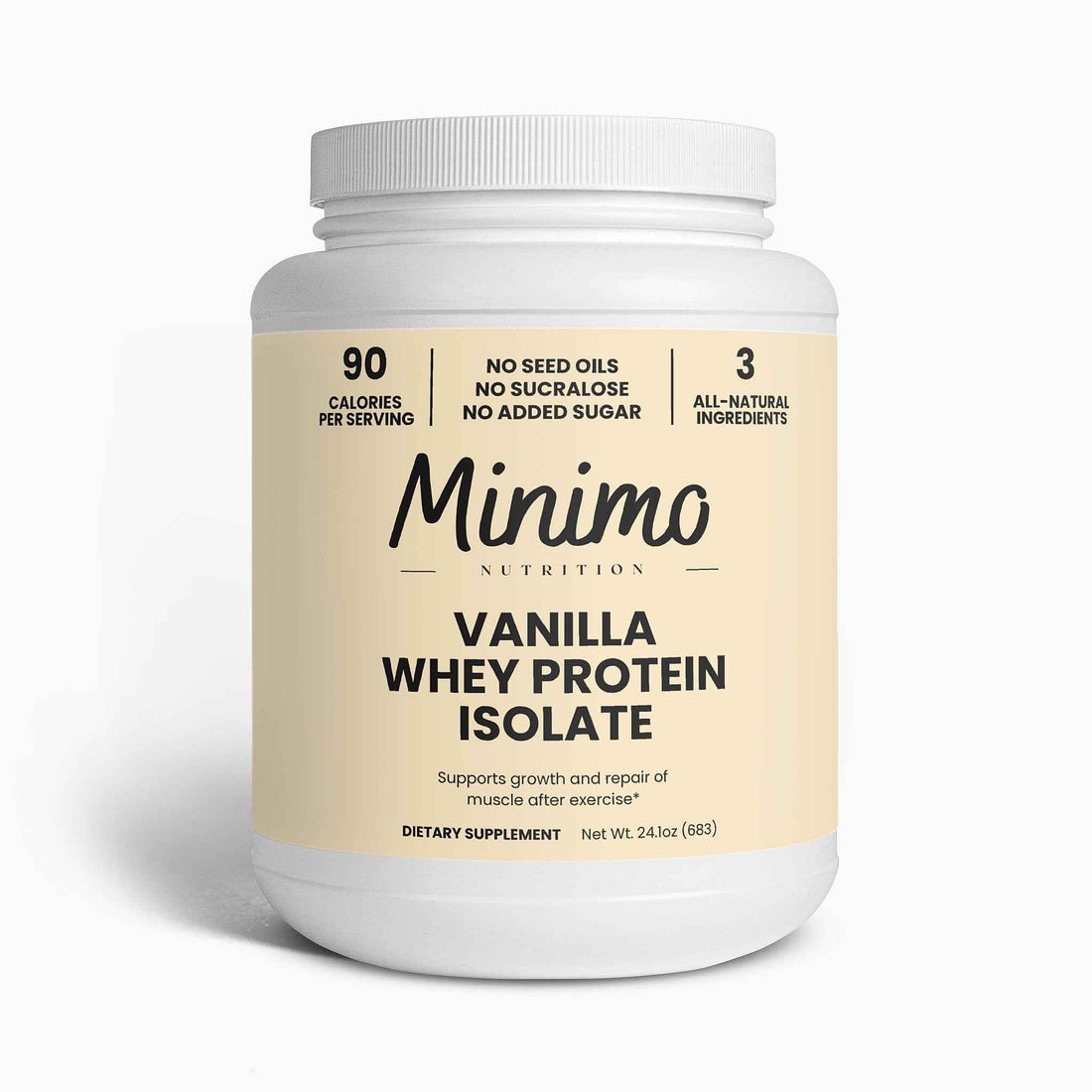 Vanilla Whey Isolate Protein Powder, 1.51 lbs