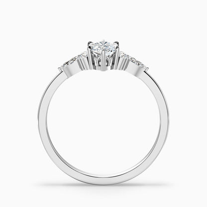 Chaya 2.5 Carat Marquise Cut Side Stone Lab Grown Diamond Ring in 10k White Gold