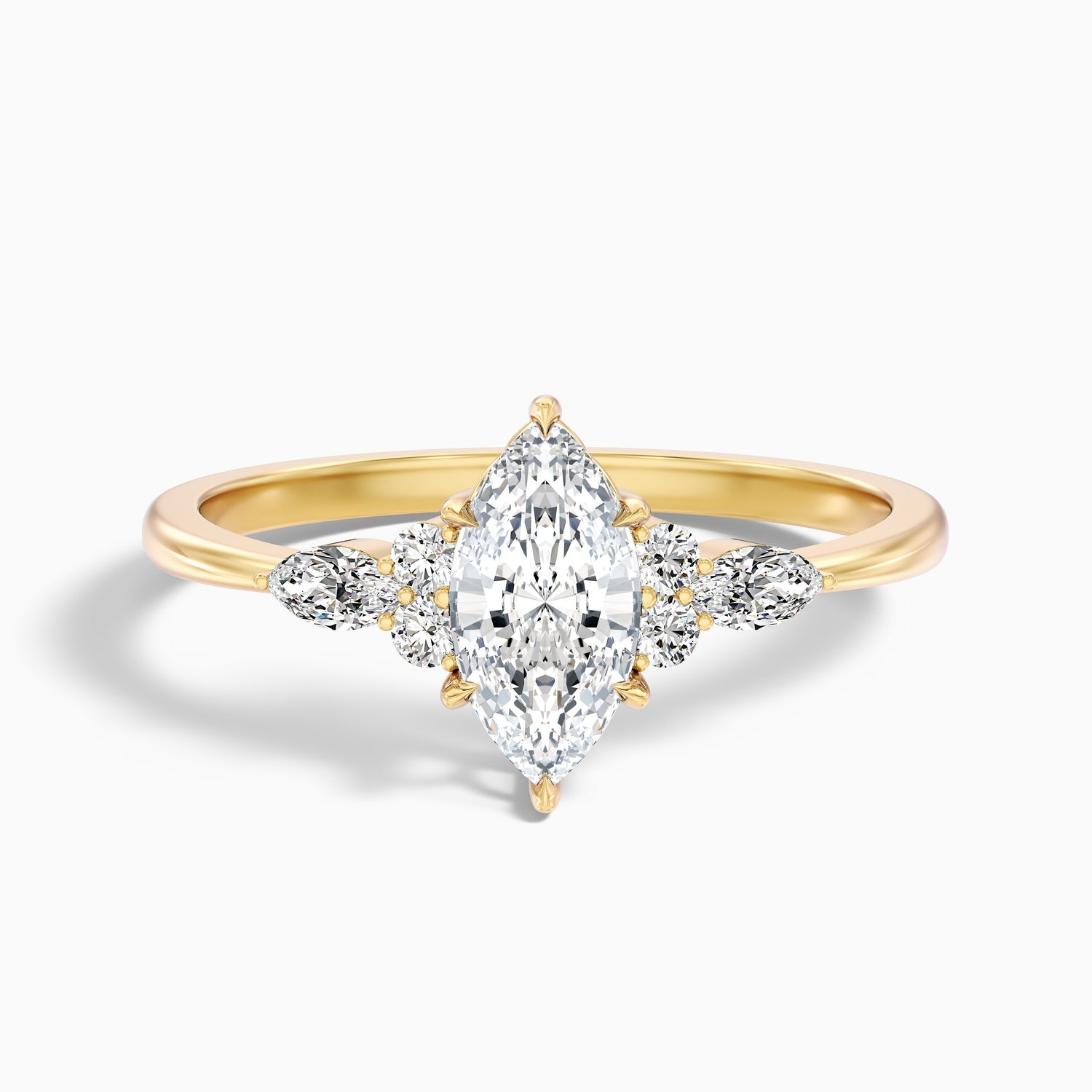 Chaya 2.5 Carat Marquise Cut Side Stone Lab Grown Diamond Ring in Platinum