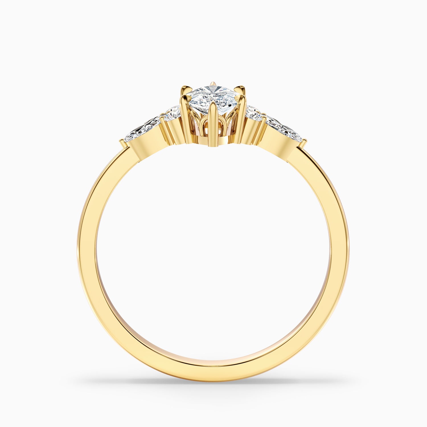 Chaya 3.5 Carat Marquise Cut Side Stone Lab Grown Diamond Ring in Platinum