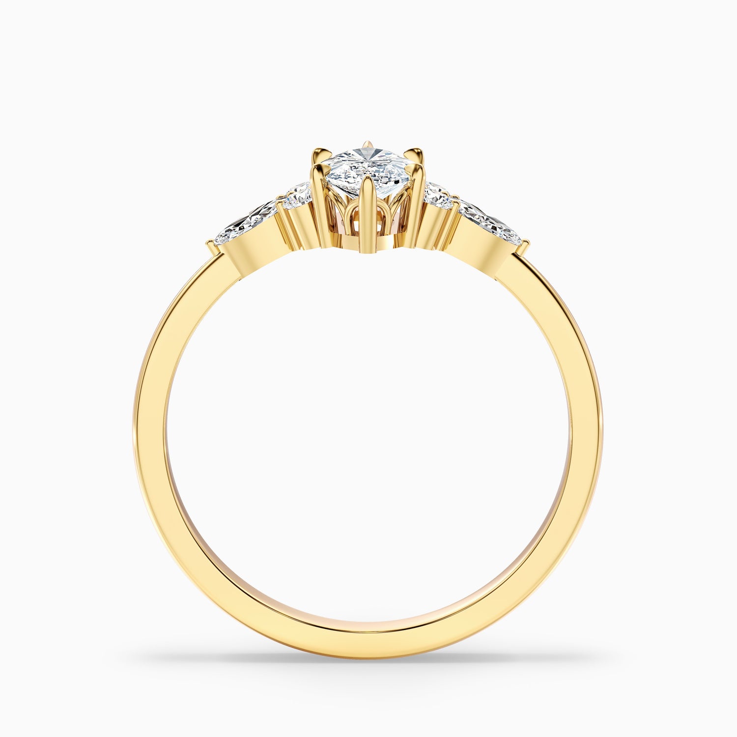 Harly 5.5 Carat Marquise Cut Side Stone Moissanite Diamond Ring in 10k Rose Gold