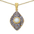 14K Yellow Gold Plated 1.82 Carat Genuine Ethiopian Opal & Tanzanite .925 Sterling Silver Pendant by Bids.com