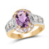 14K Yellow Gold Plated 2.28 Carat Genuine Amethyst, Tanzanite And White Topaz .925 Sterling Silver Ring by Bids.com