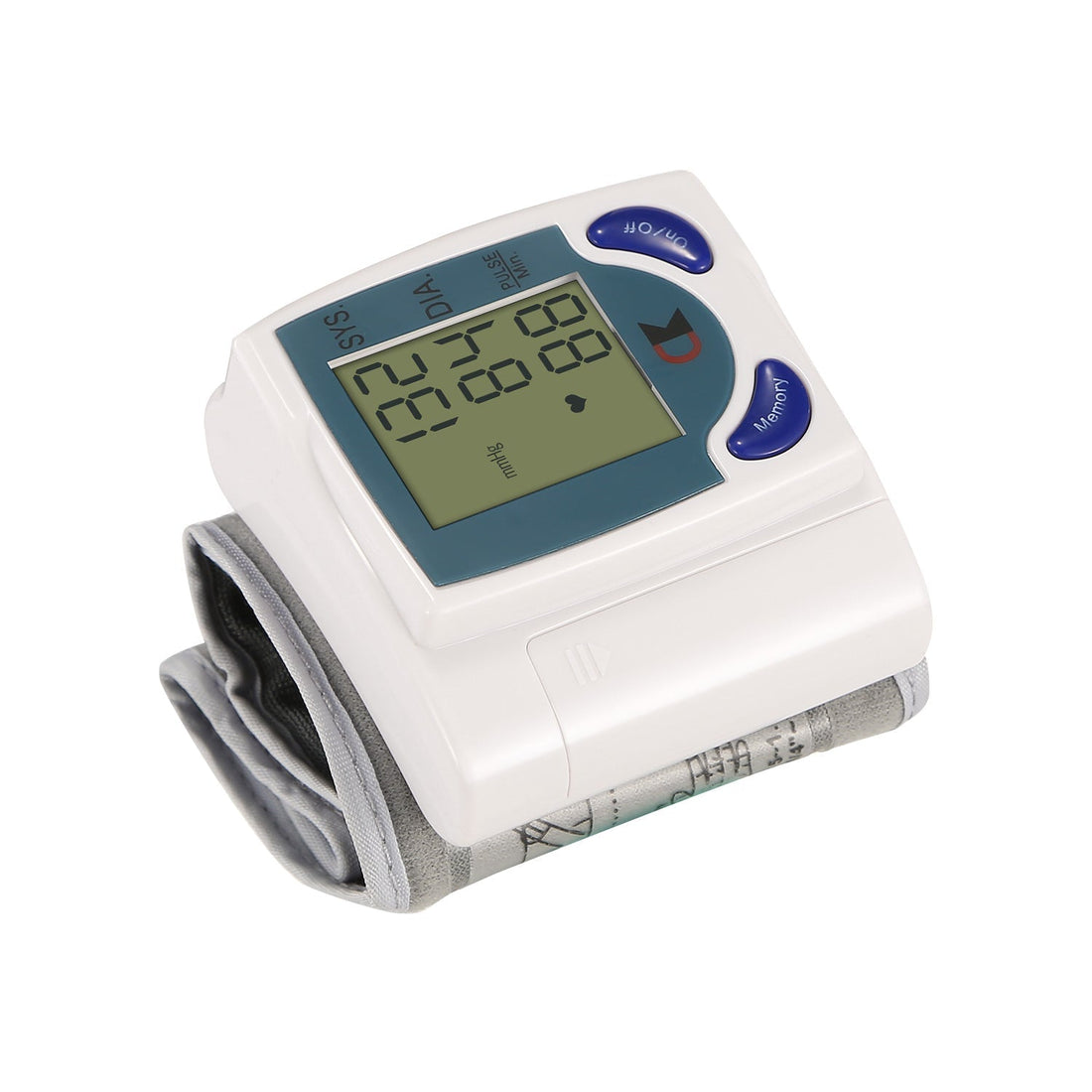 Blood Pressure Monitor Wrist Digital High Blood Pressure Cuff Heartbeat Tester w/ 60 Reading Memory 1.8 Inches LCD Screen Storage Box 