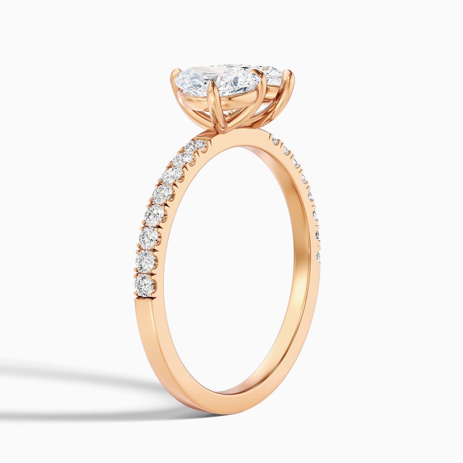 Crina Toi Et Moi Pave Ring With Both Pear Two Stone Moissanite Diamond in 10k Yellow Gold (1.5 Ct. Tw.)