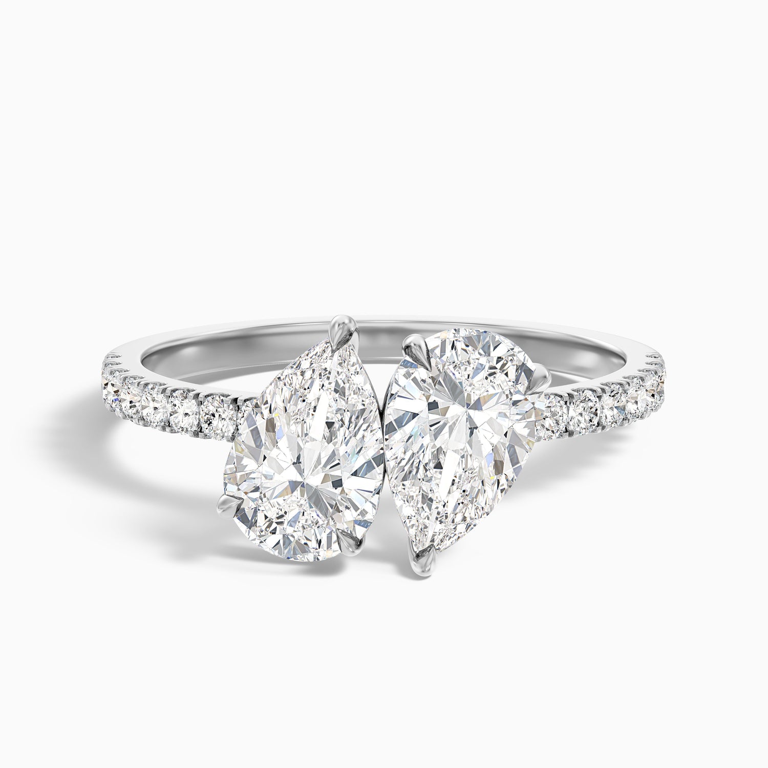Anahi Toi Et Moi Pave Ring in 10k White Gold With Both Pear Two Stone Lab Grown Diamond (4 Ct. Tw.)