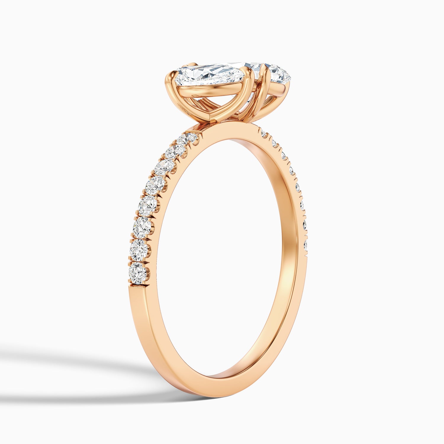 Aiyla Toi Et Moi Pave Ring With Both Pear Two Stone Moissanite Diamond in 10k Yellow Gold (2.5 Ct. Tw.)
