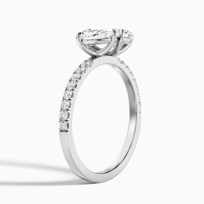 Andie Toi Et Moi Pave Ring in 10k Rose Gold With Both Pear Two Stone Lab Grown Diamond (2.5 Ct. Tw.)