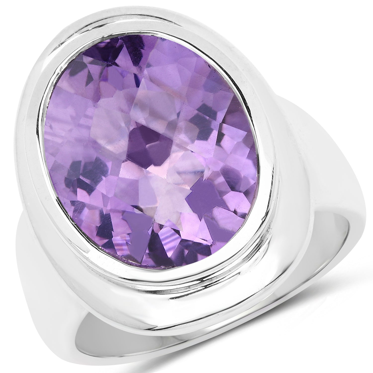 9.01 Carat Genuine Amethyst .925 Sterling Silver Ring by Bids.com