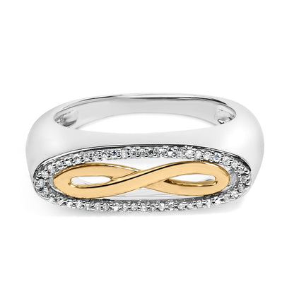 14K Yellow Gold Plated Sterling Silver Diamond Accent Infinity Ring by Bids.com