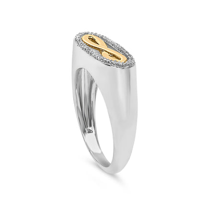 14K Yellow Gold Plated Sterling Silver Diamond Accent Infinity Ring by Bids.com