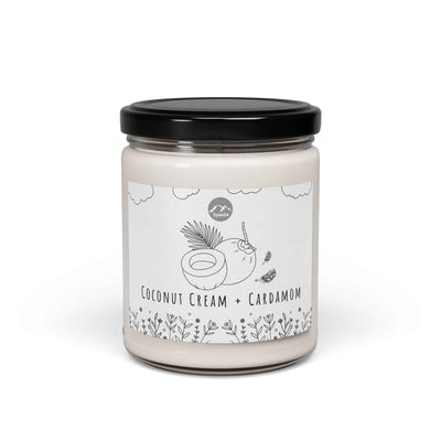 Coconut Cream Cardamom Soy Candle, Relaxing Aromatherapy Gift, Home Fragrance, Eco-Friendly Candle, Self-Care, Cozy Decor -- 9 oz