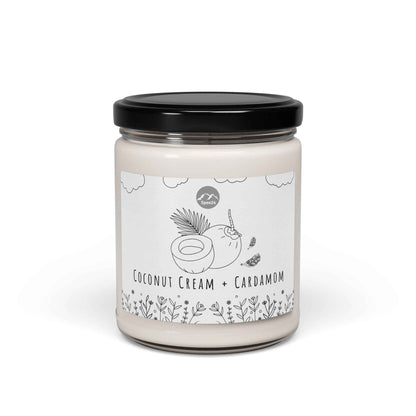 Coconut Cream Cardamom Soy Candle, Relaxing Aromatherapy Gift, Home Fragrance, Eco-Friendly Candle, Self-Care, Cozy Decor -- 9 oz
