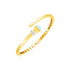 14k Yellow Gold Crossover Style Hinged Bangle Bracelet with Turquoise and Diamonds by Bids.com