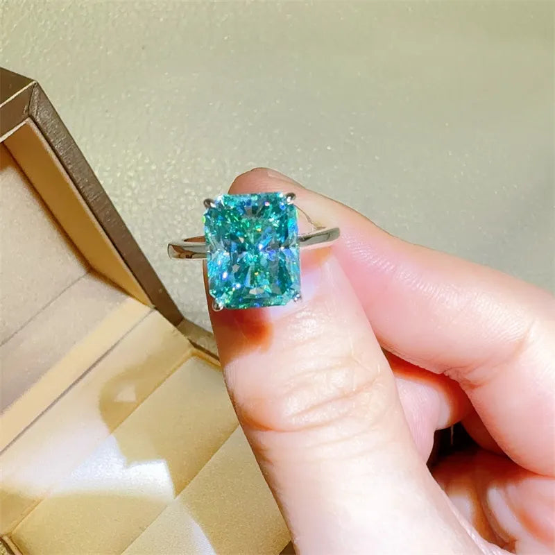 2 Carat 925 Sterling Silver Sparkala™ Rectangle Shape Ring by Sparkala