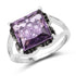 4.58 Carat Genuine Amethyst & Black Diamond .925 Sterling Silver Ring by Bids.com