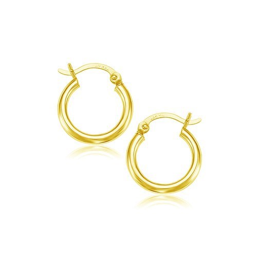 10k Yellow Gold Polished Hoop Earrings (15 mm) by Bids.com