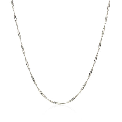 14k White Gold Singapore Chain 1.5mm by Bids.com