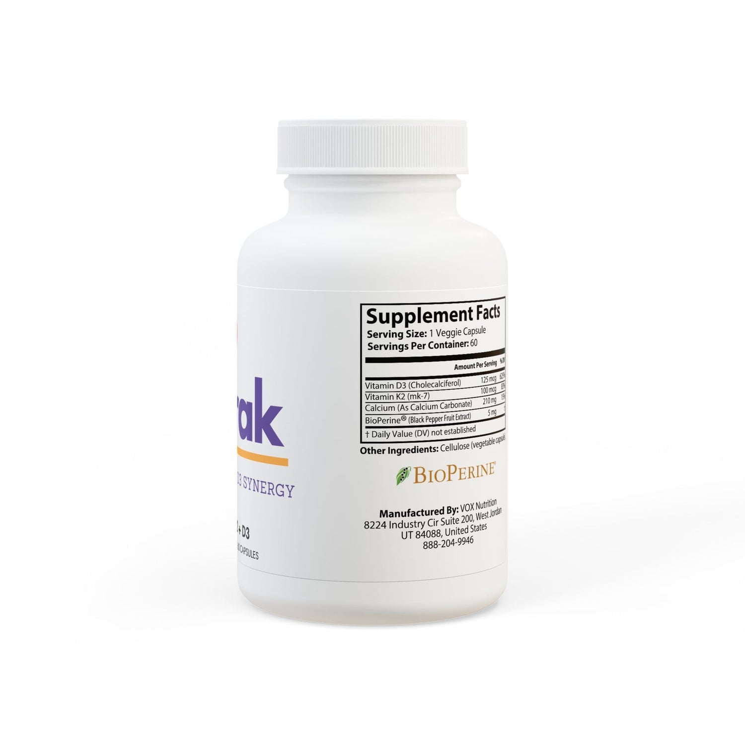 Nutrak Vitamin K2 + D3 Supplement (60 Capsules)