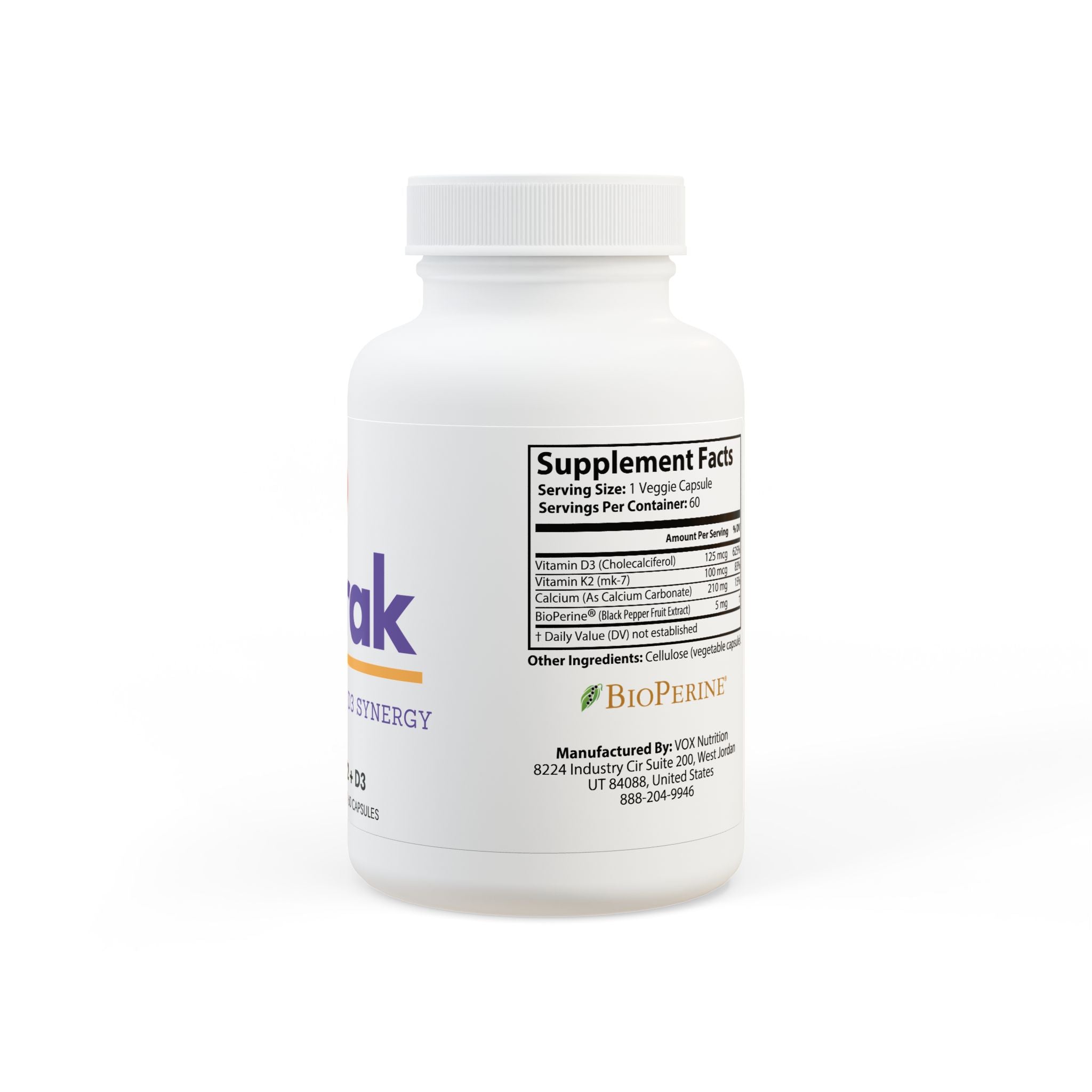Nutrak Vitamin K2 + D3 Supplement (60 Capsules)