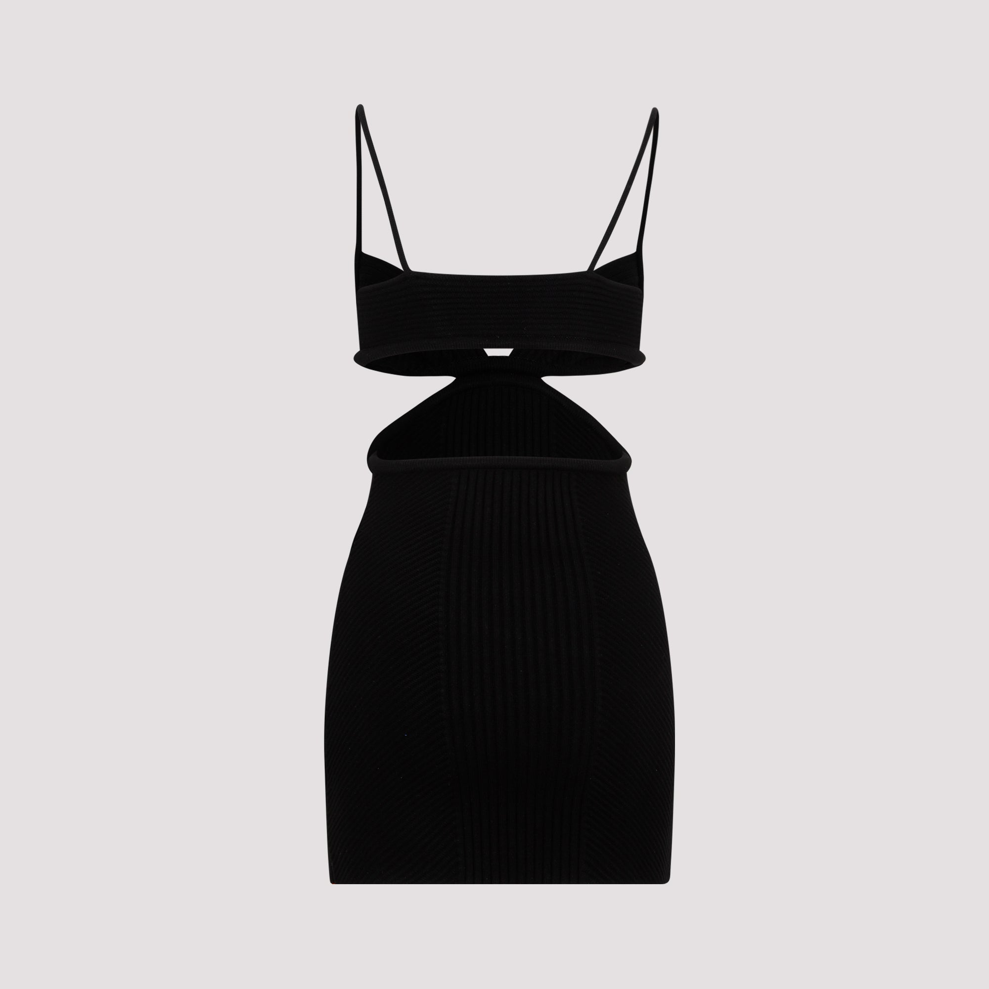 Off White Cut Out Ribbed Mini Dress Women by Luosophy