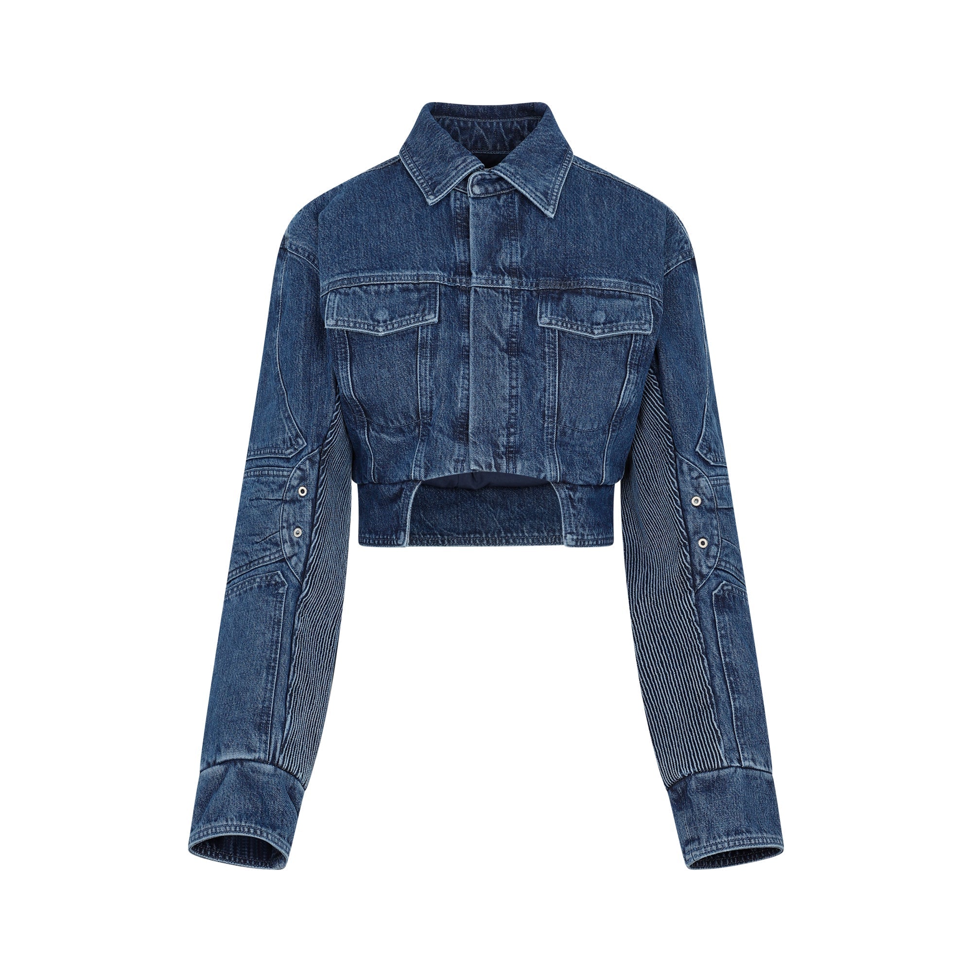 Off White Motorcycle Hole Crop Jacket Women by Luosophy
