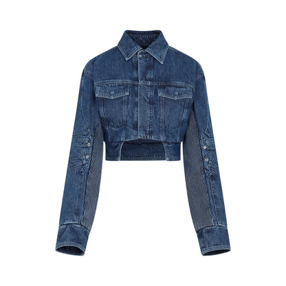 Off White Motorcycle Hole Crop Jacket Women by Luosophy