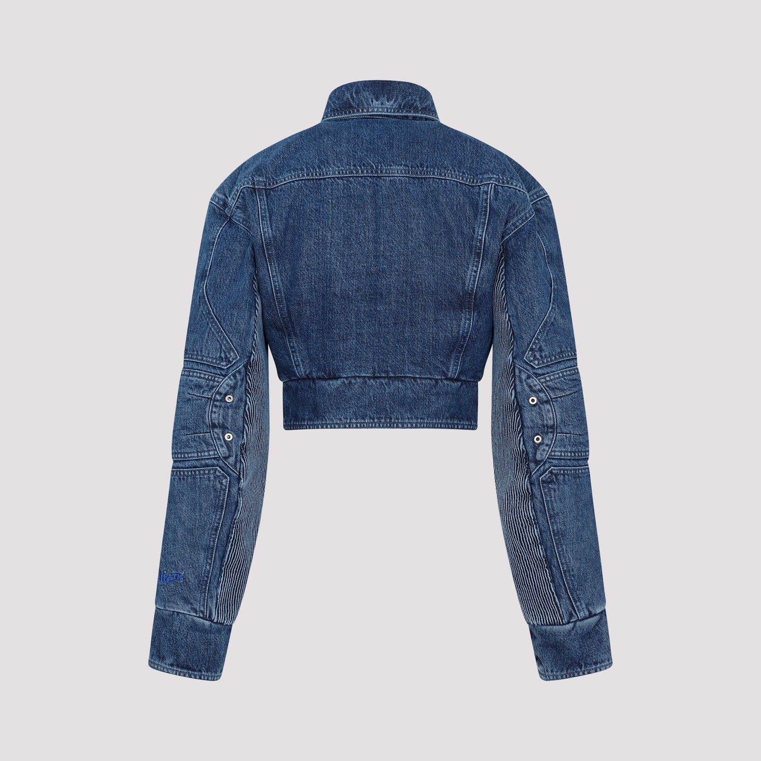 Off White Motorcycle Hole Crop Jacket Women by Luosophy