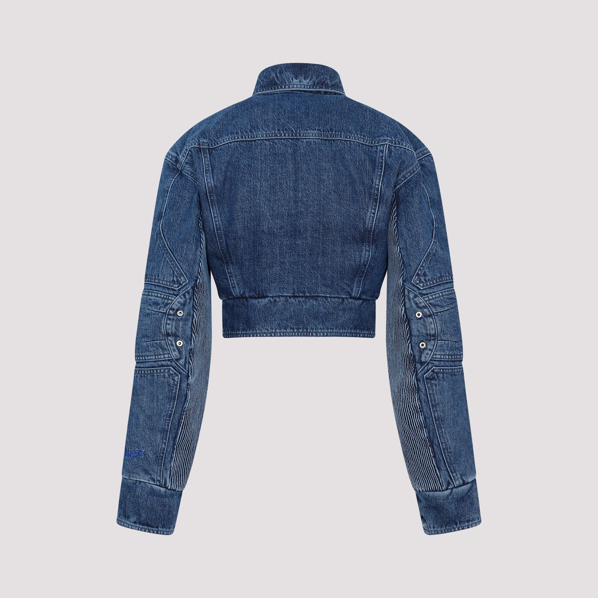 Off White Motorcycle Hole Crop Jacket Women by Luosophy