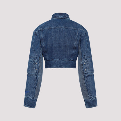 Off White Motorcycle Hole Crop Jacket Women by Luosophy
